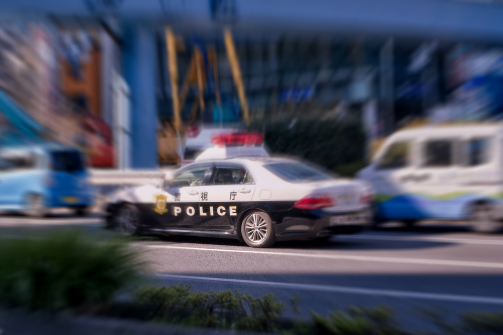 police car speed blur
