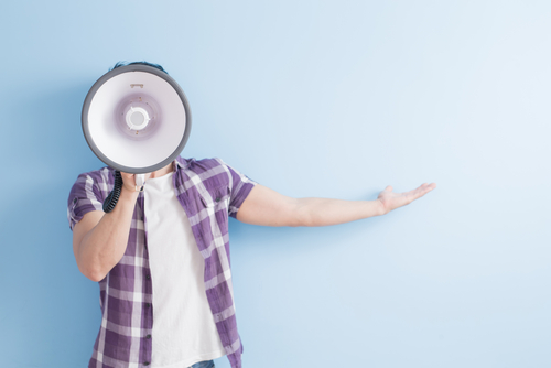 man with a bullhorn